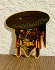 Skull & Shield Gold Holographic Sticker