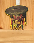 Skull & Shield Gold Holographic Sticker