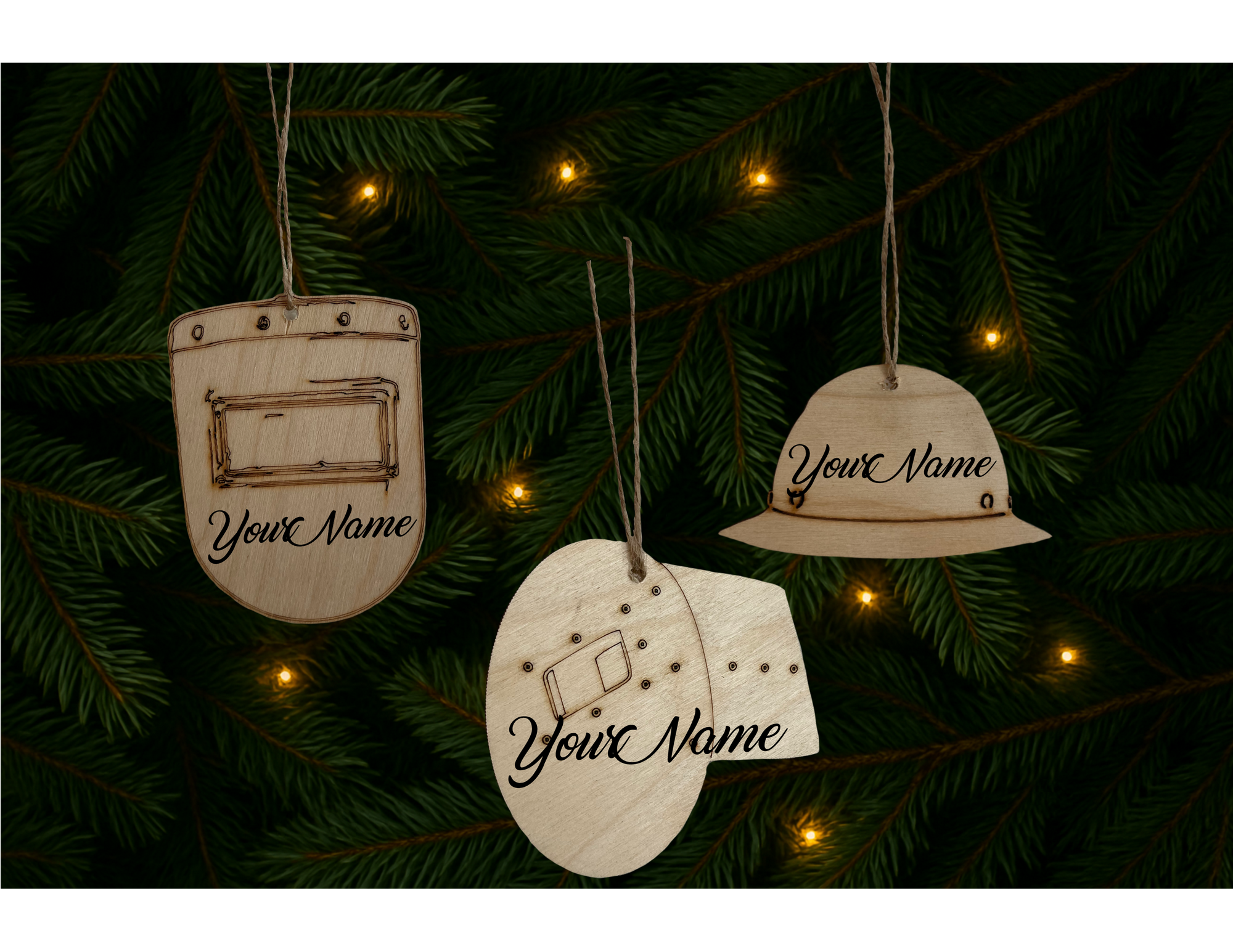 Custom Engraved Wooden Christmas Ornaments