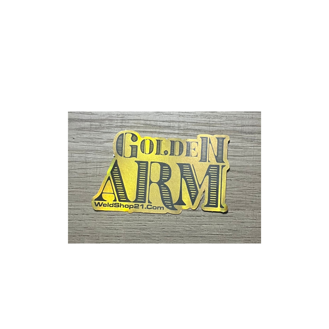 Golden Arm Sticker Gold Holographic