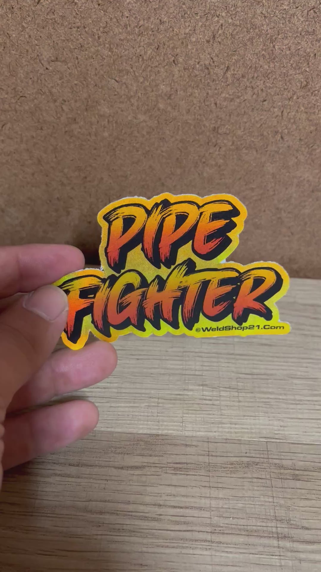 Pipe Fighter Gold Sticker – WeldShop21