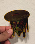 Skull & Shield Gold Holographic Sticker