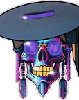 Skull & Shield Gold Holographic Sticker